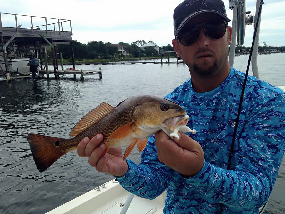 Darryl’s first redfish of the day in Navarre Beach Florida