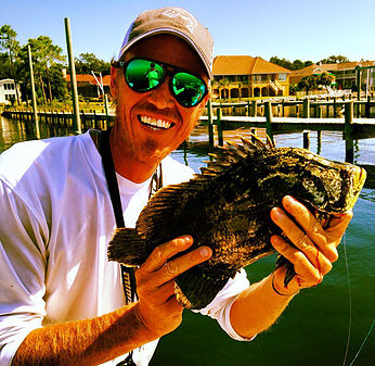 Triple tail caught in Santa Rosa Sound with Showintail Inshore Charters of Navarre Florda.