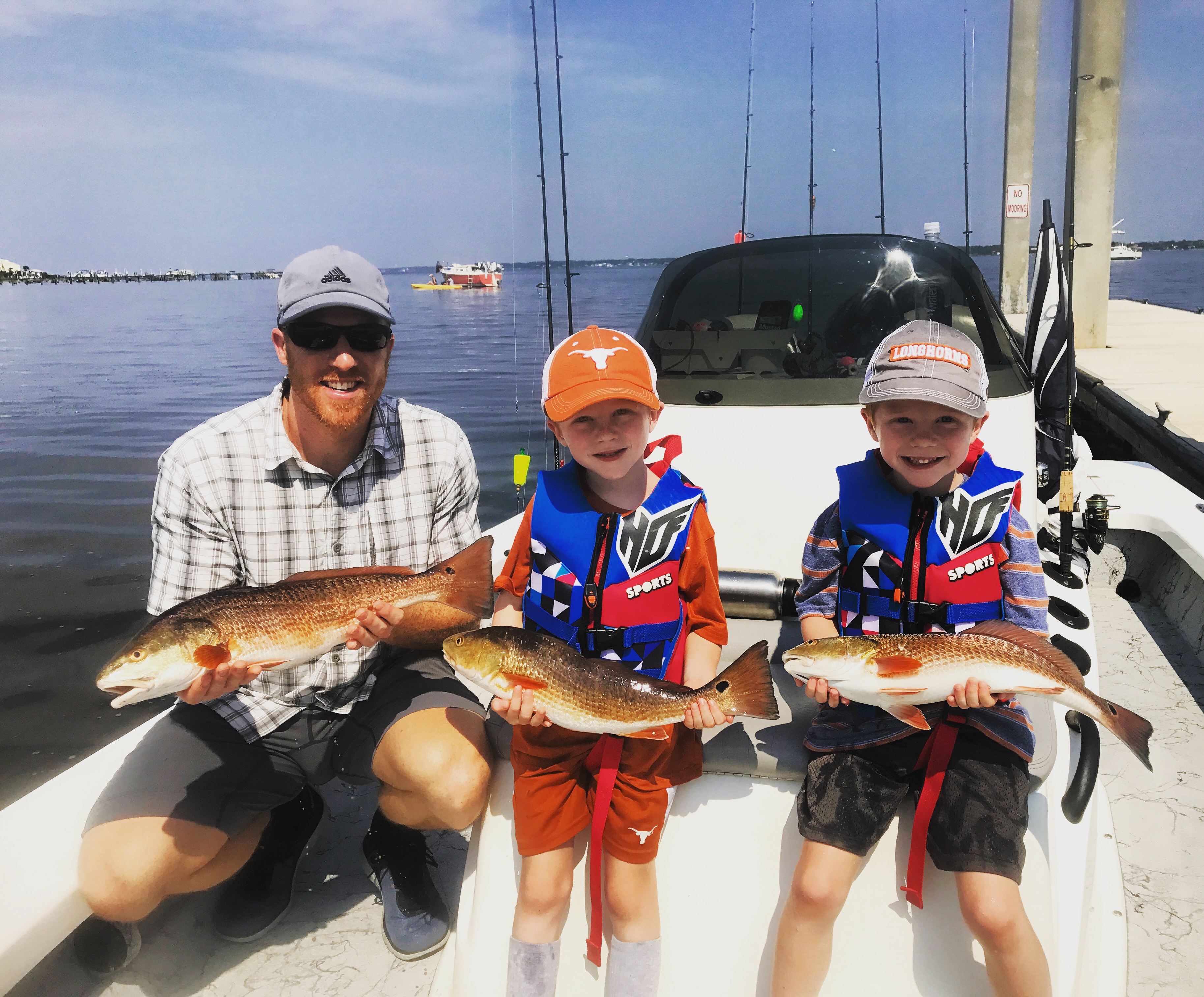 fun day catching redfish in Navarre Beach Florida