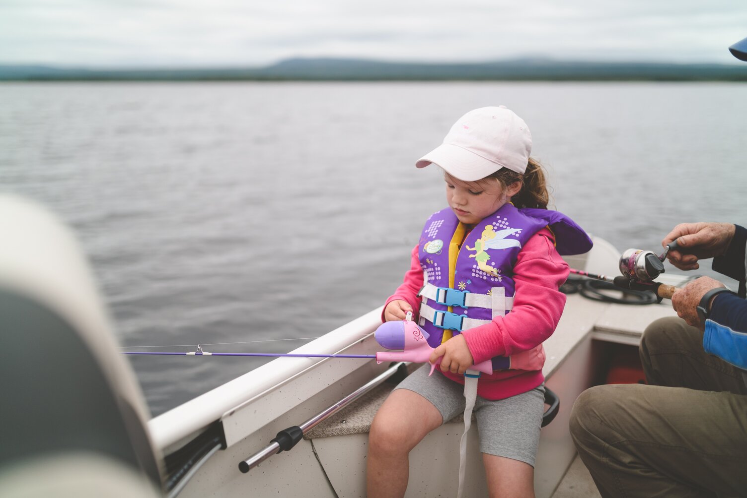 young girl fishing