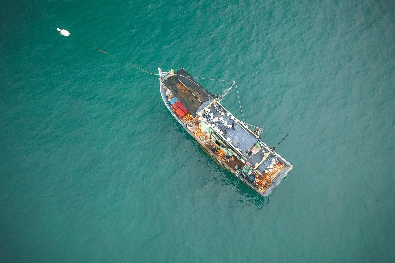 fishing boat in the deep sea