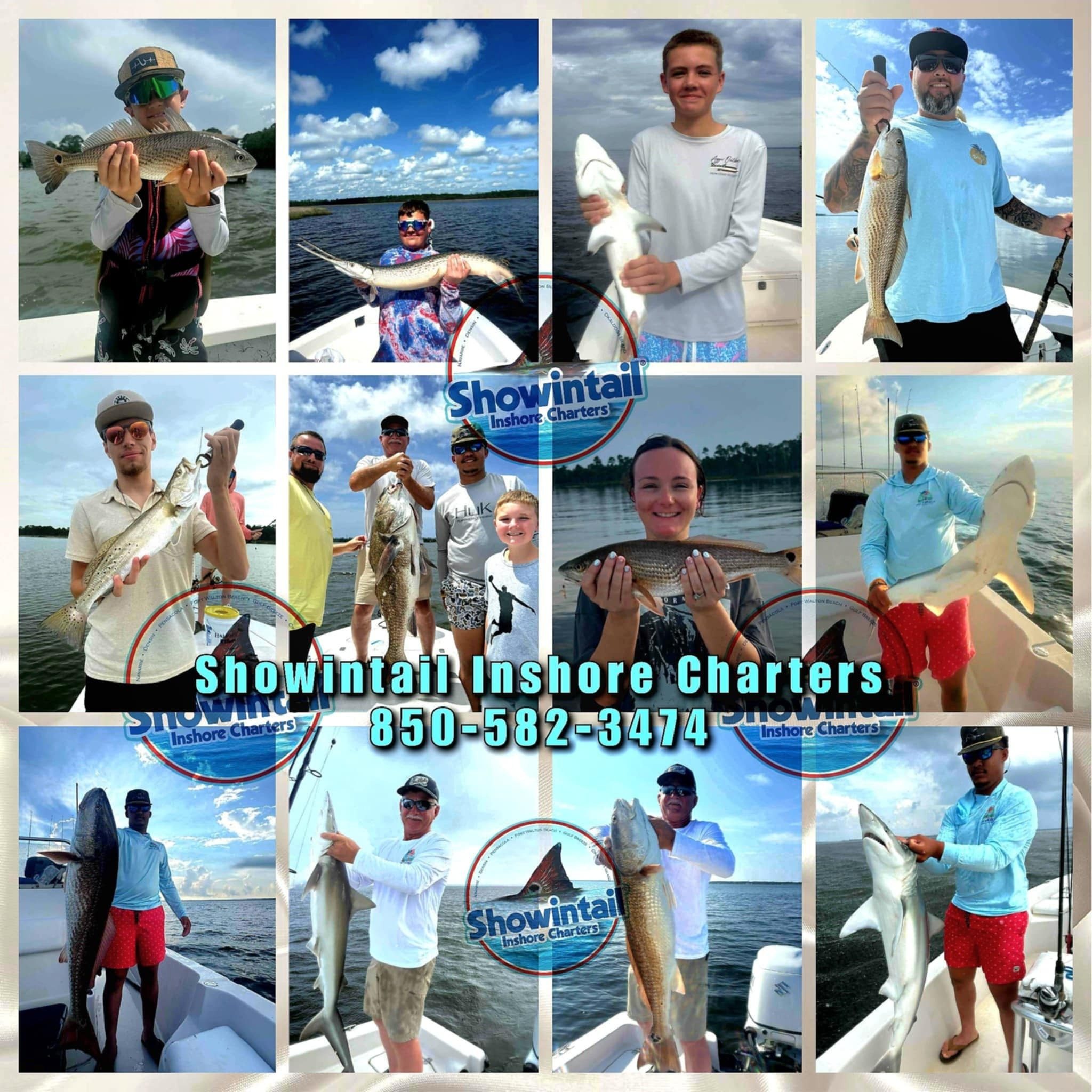 Captain with redfish on Fort Walton Beach fishing charter trip
