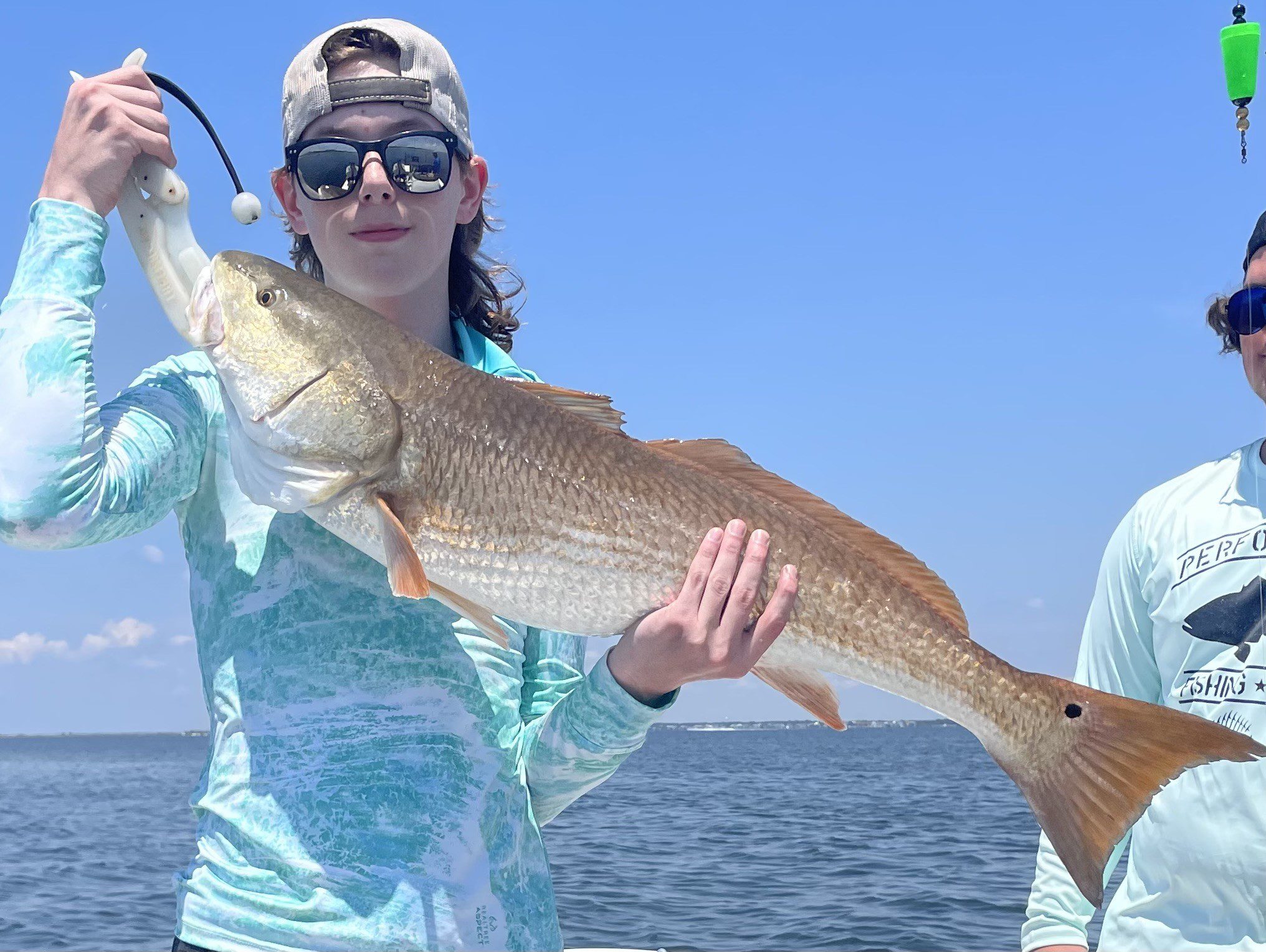 A trophy Redfish caught on light tackle during an inshore fishing trip in the Santa Rosa Sound near Navarre.