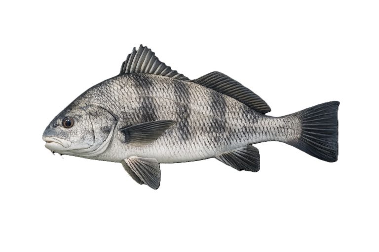 Black drum, a hard-fighting winter catch near oyster shell bottom